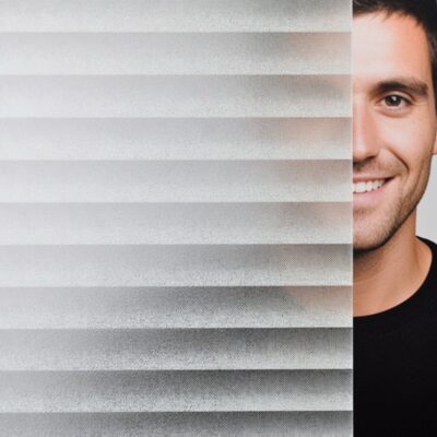 White Frosted Louver Decorative Film