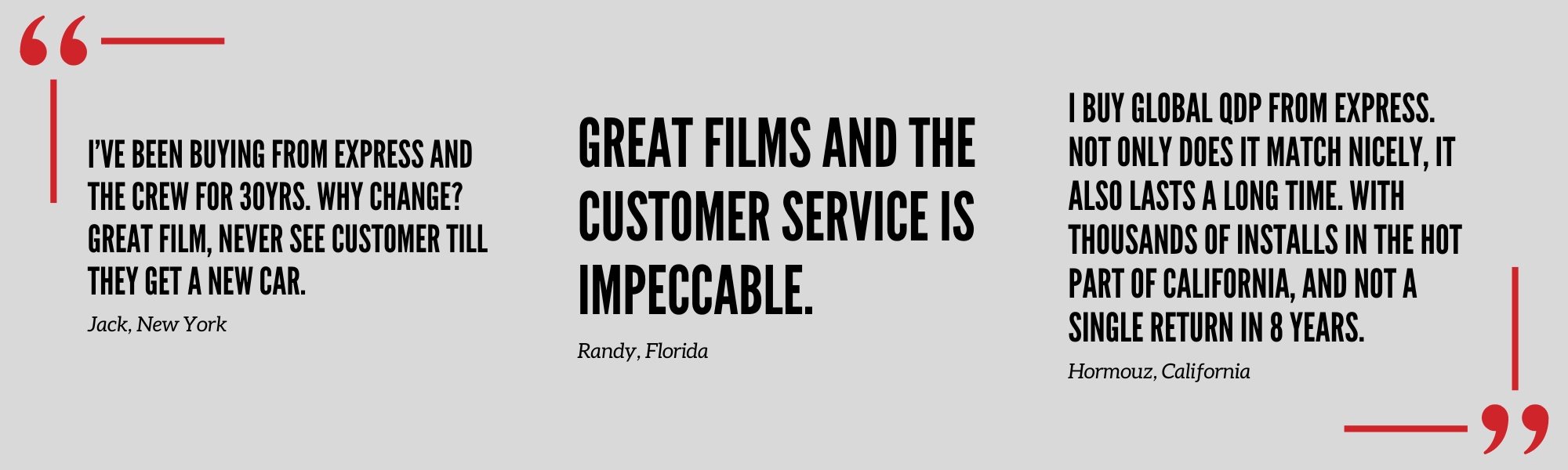 Global films from Express testimonials